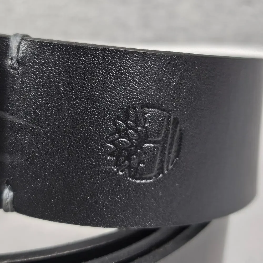 TIMBERLAND BLACK GENUINE LEATHER BELT – CLASSIC METAL BUCKLE – SIZE FITS 40–44